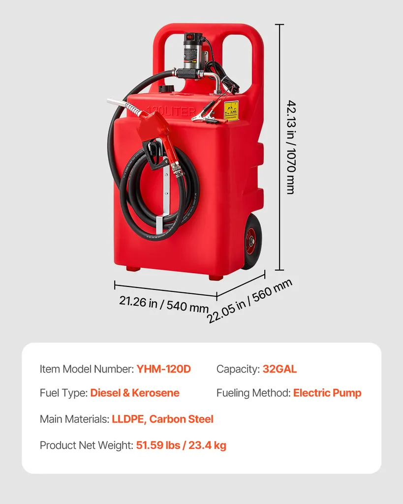 Cuve à carburant portable 121L pour ravitaillement agricole - 7