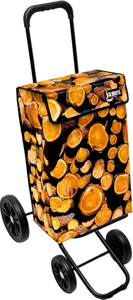 James Einkaufstrolley - WOODY - stabiler Einkaufswagen mit individuellem Design - einfarbig: braun in Ausführung: Quattro-4Raeder