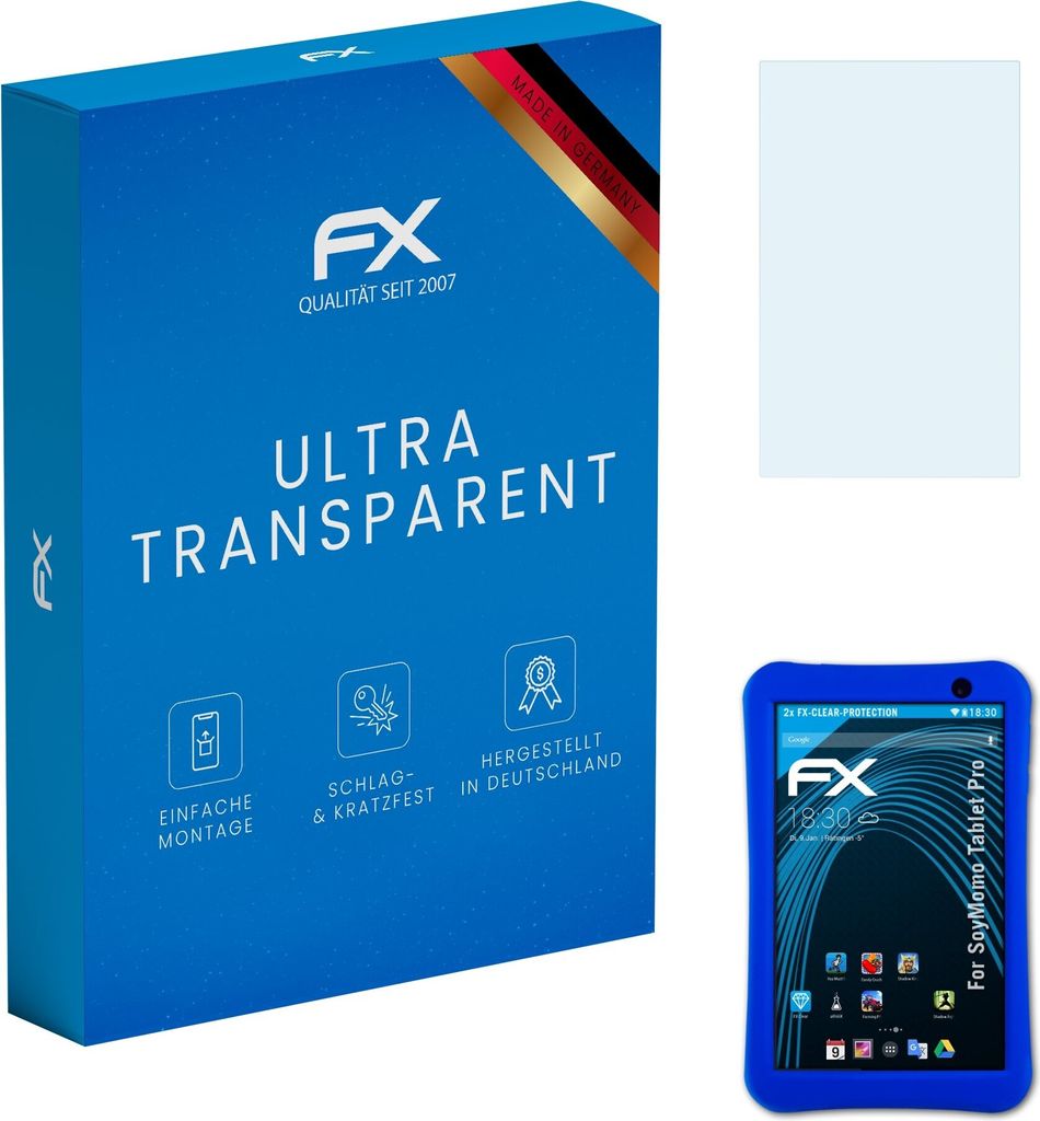 atFoliX FX-Clear 2x Schutzfolie kompatibel mit SoyMomo Tablet Pro Displayschutzfolie