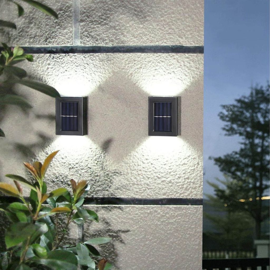 6X LED Solarleuchte Wandlampe Wasserdicht Zaunleuchte Garten Außen Solarlampe 