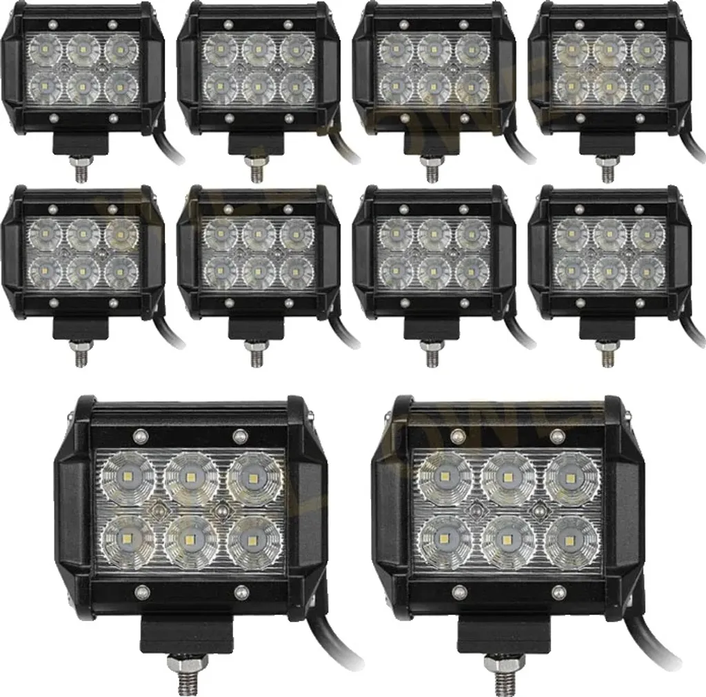 Projecteur LED 18W Double Rangée : Éclairage Puissant Anti-Zones d'Ombre