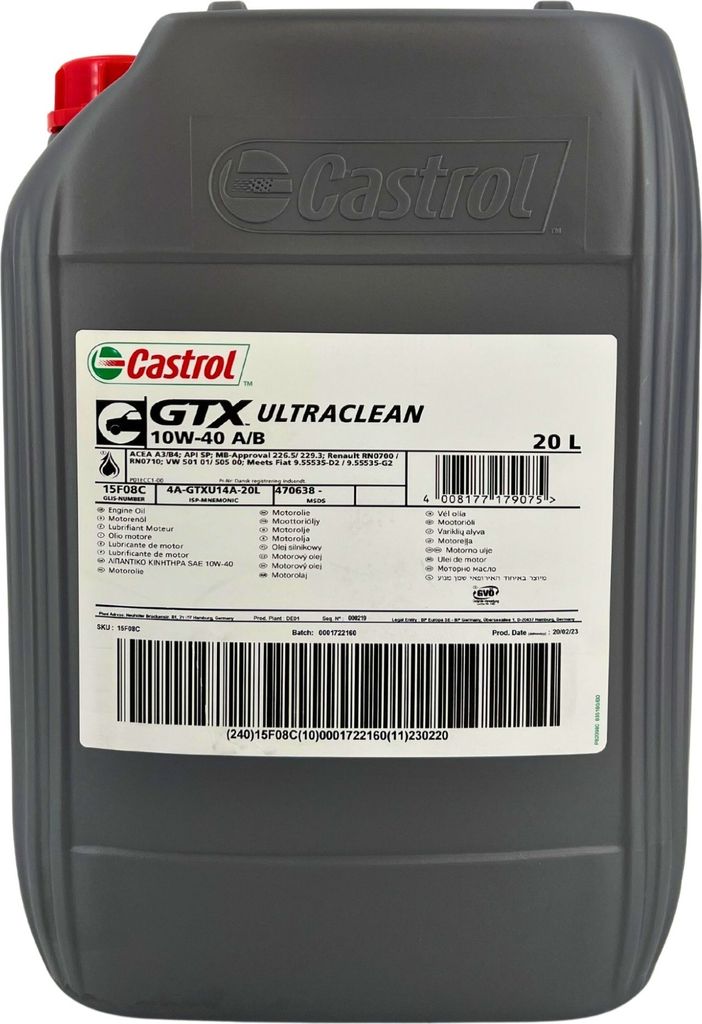 Castrol GTX Ultraclean 10W-40 A/B 20 Liter