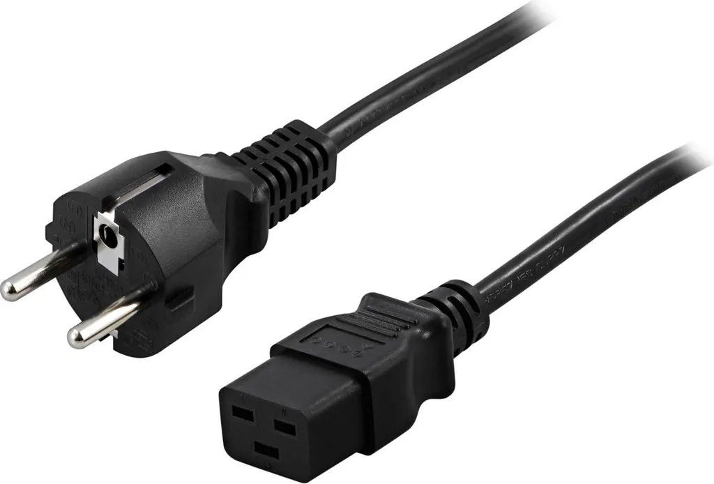 Cavo Alimentazione C19 Schuko 5m Deltaco DEL-111T | 16A 250V Professionale