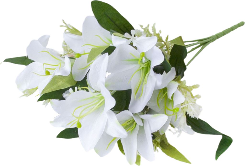 1pc künstliche Lilien Blume realistisch nein verdorrend nicht verblüffender einzelner Zweig Multi-Gabel künstlerische moderne Stil gefälschte B...