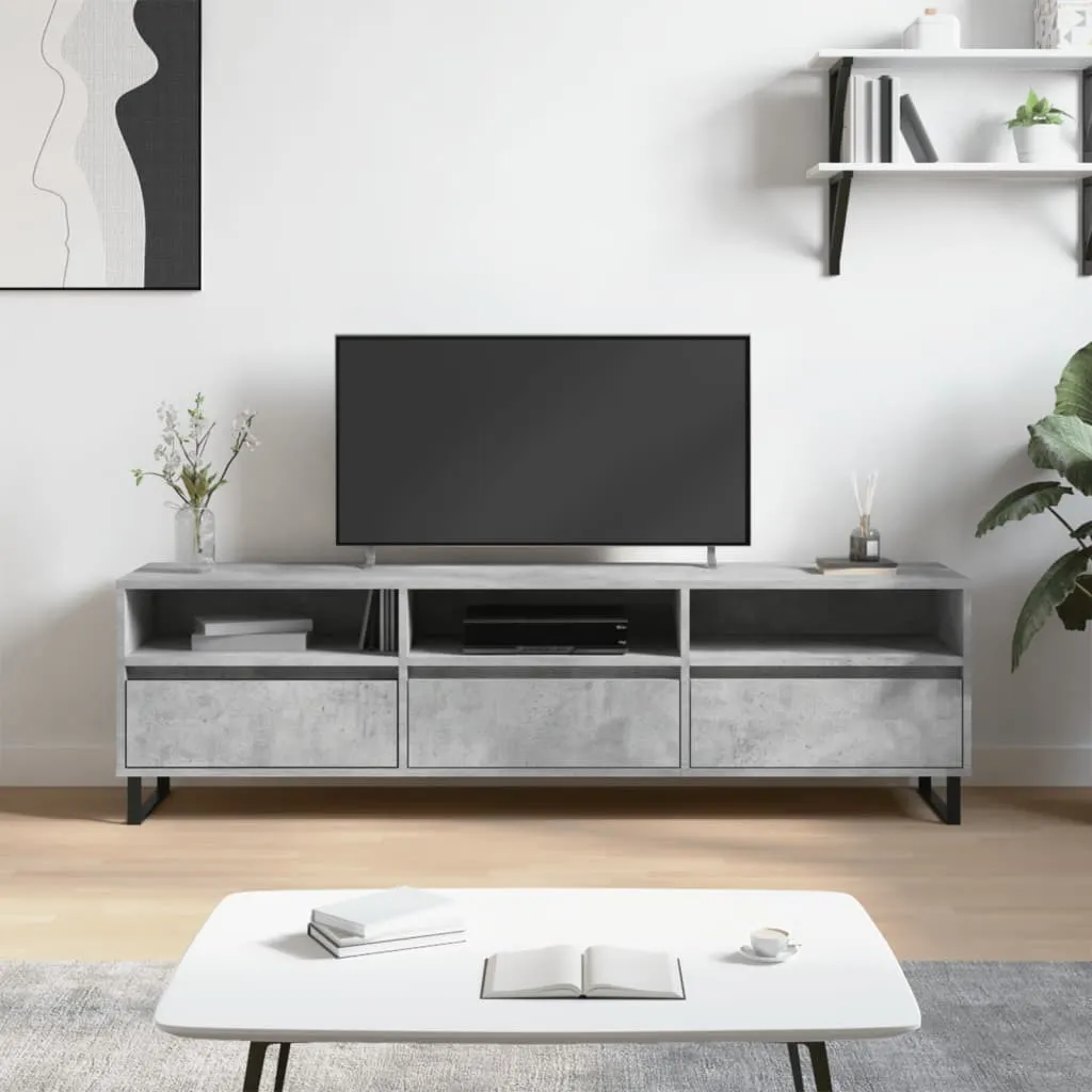Mobile TV Grigio Cemento 150x30x44,5 cm | Arredo Living Moderno Legno