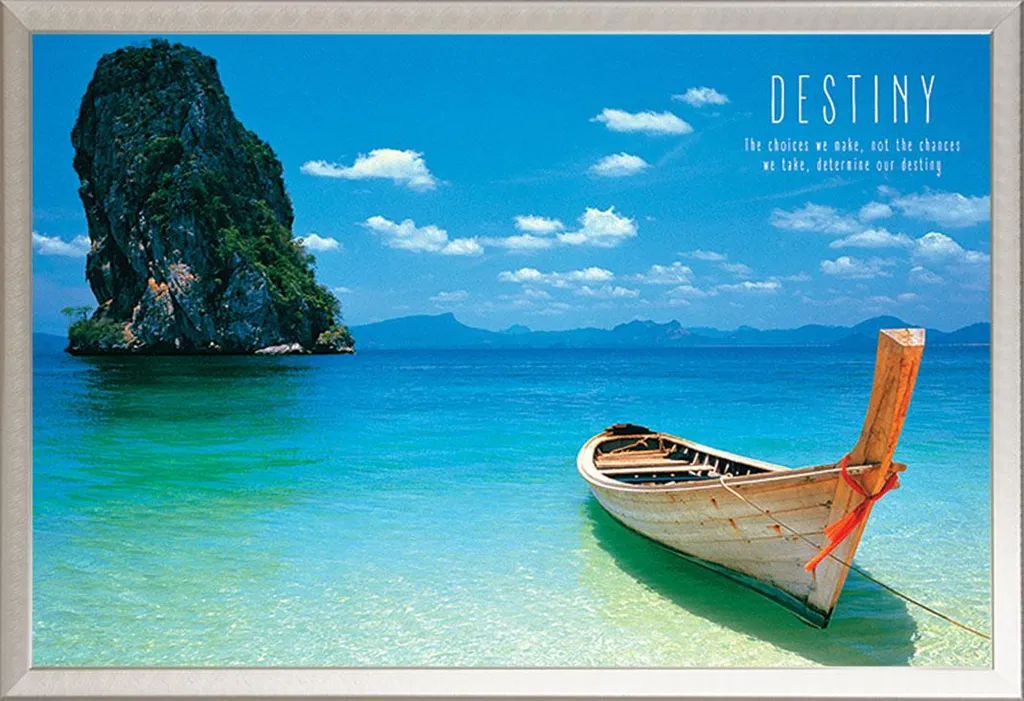 Cornice Argento Shinsuke® con Poster Destino - Arredo Moderno Maxi