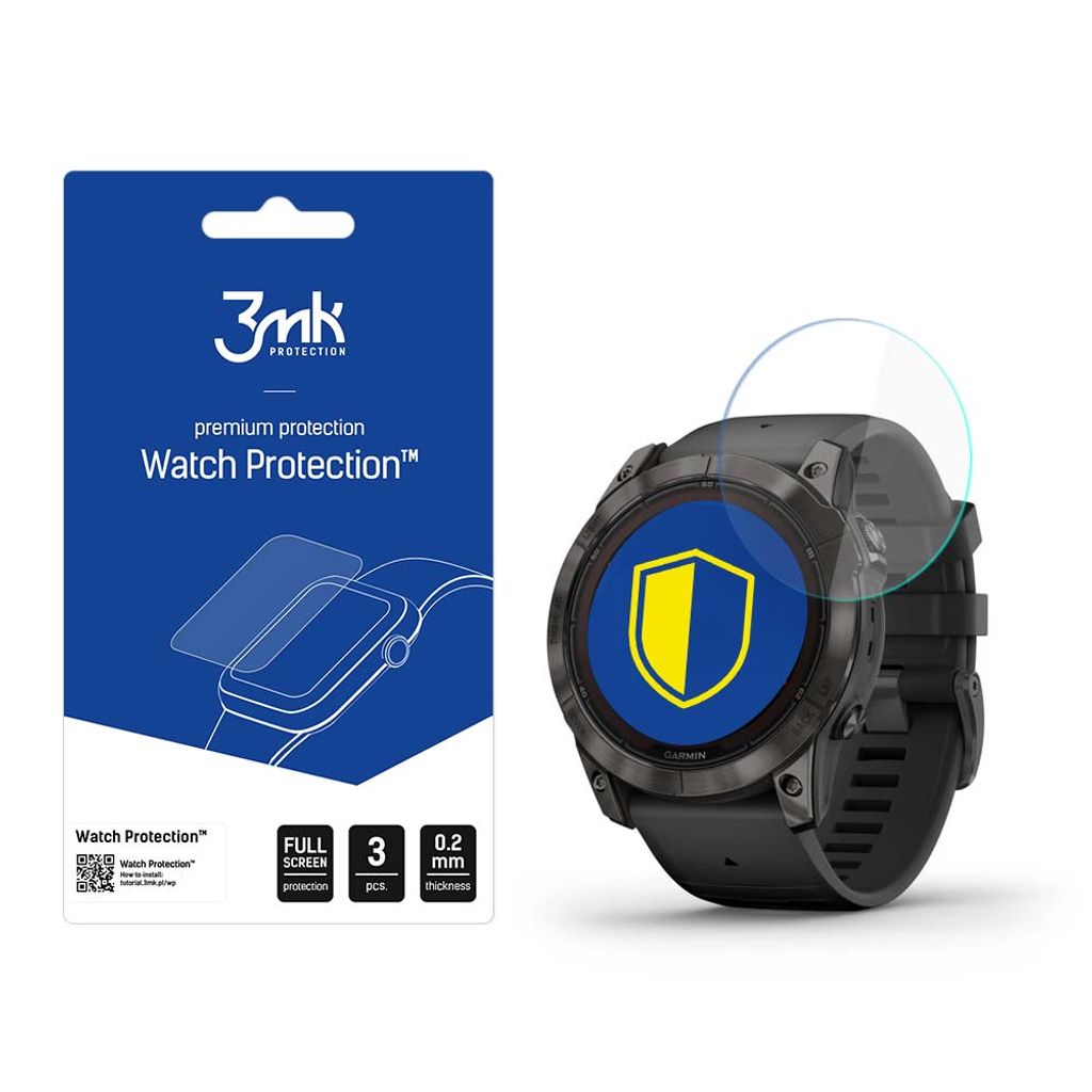 3mk Display-Hybridglas-Schutzfolie für Garmin Fenix 7X Pro Solar 0,2 mm (3 Stück)