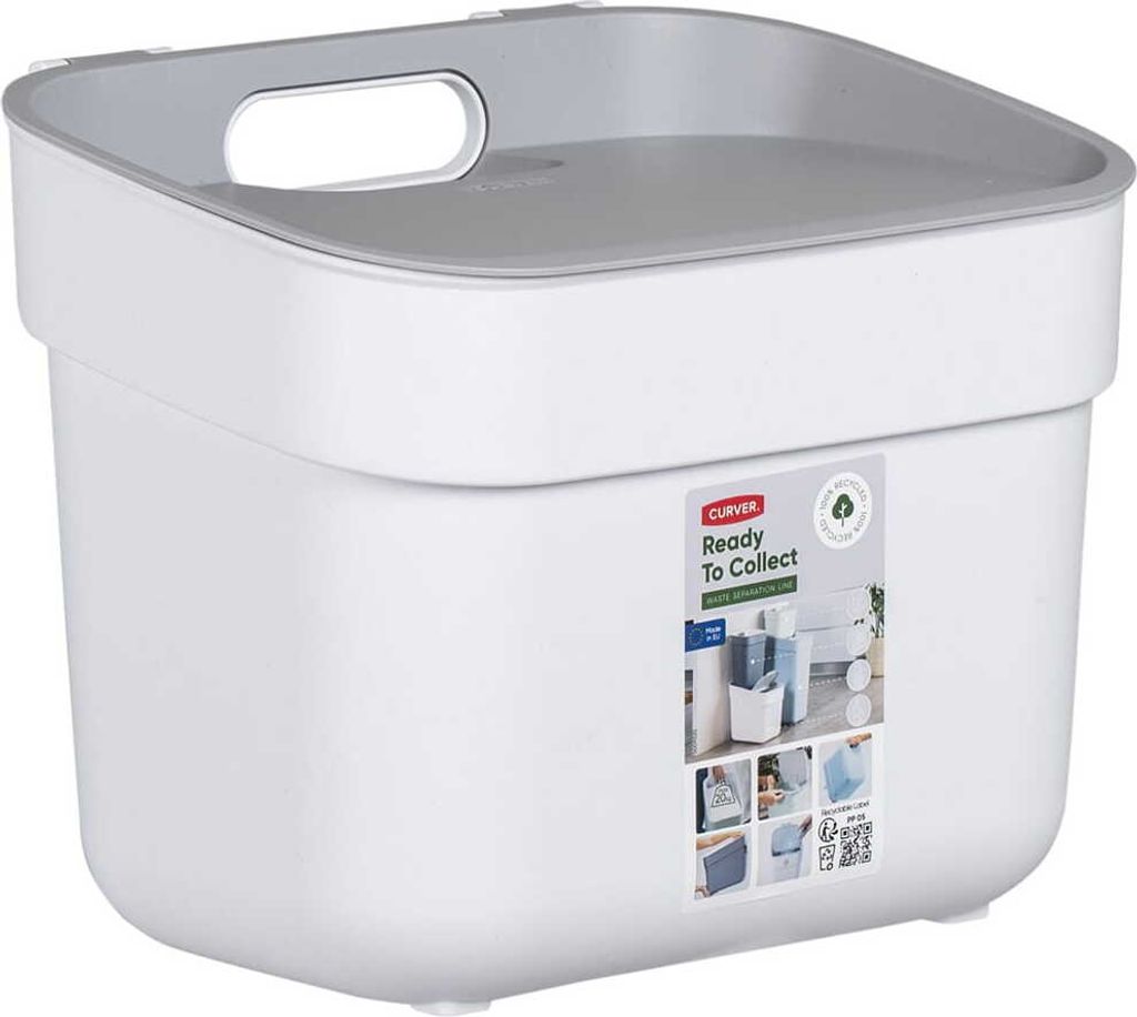 CURVER Ready to Collect Biomülleimer 5L – Weiß Nachhaltig
