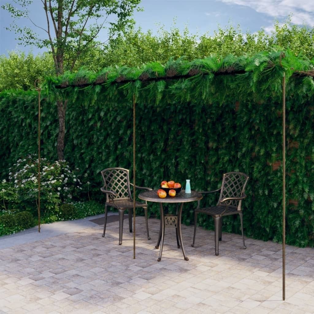 The Living Store Garten-Pergola Antik-Braun 6x3x2,5 m Eisen
