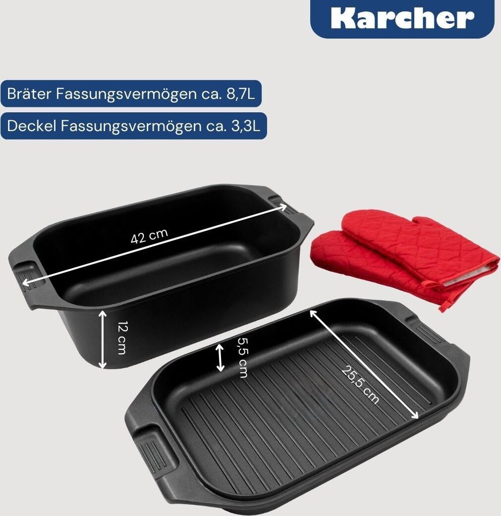Karcher Bräter 2in1 (Aluguss, 8,7 Liter, inkl. Deckel und Produktbild 2