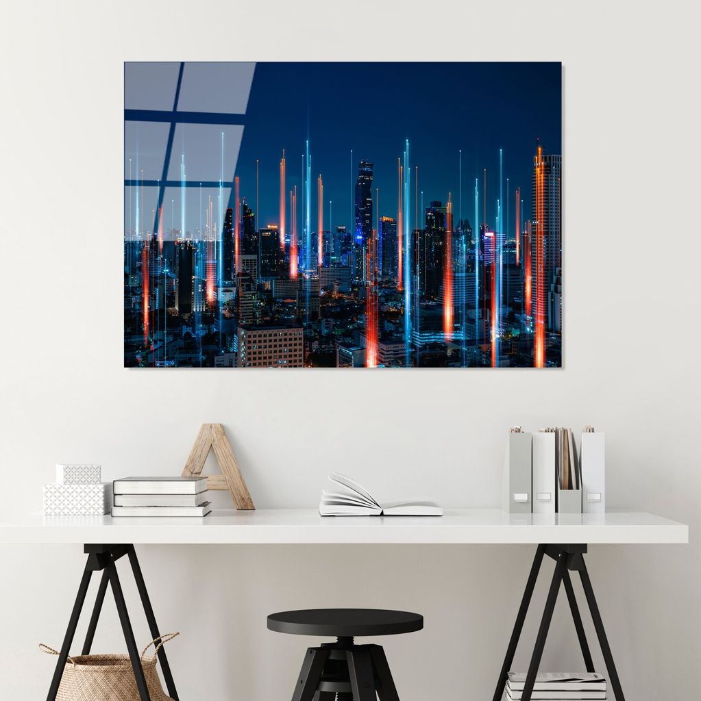 Wallity, UV-046 70 x 100, Dekorative Malerei aus gehärtetem Glas, 100 % gehärtetes Glas, Mehrfarbig, 70 x 100 cm