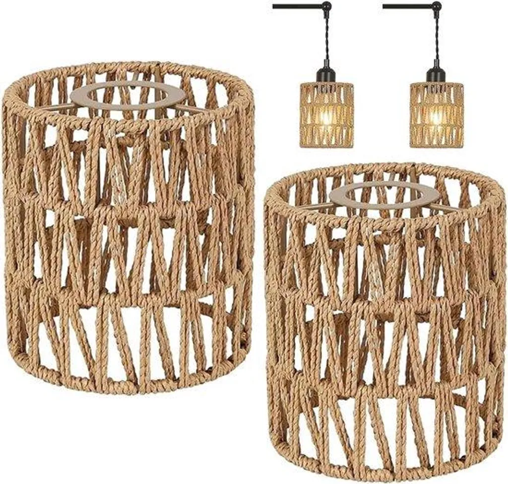 Abat-jour pour suspension rotin de rechange : rénover votre lustre E27