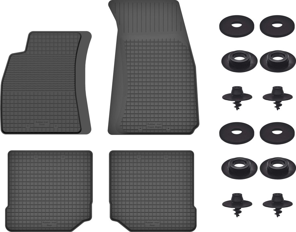 Gummimatten Mit Stoppern Für: Audi A4 B5 Fl (1999-2001) Schwarz Set