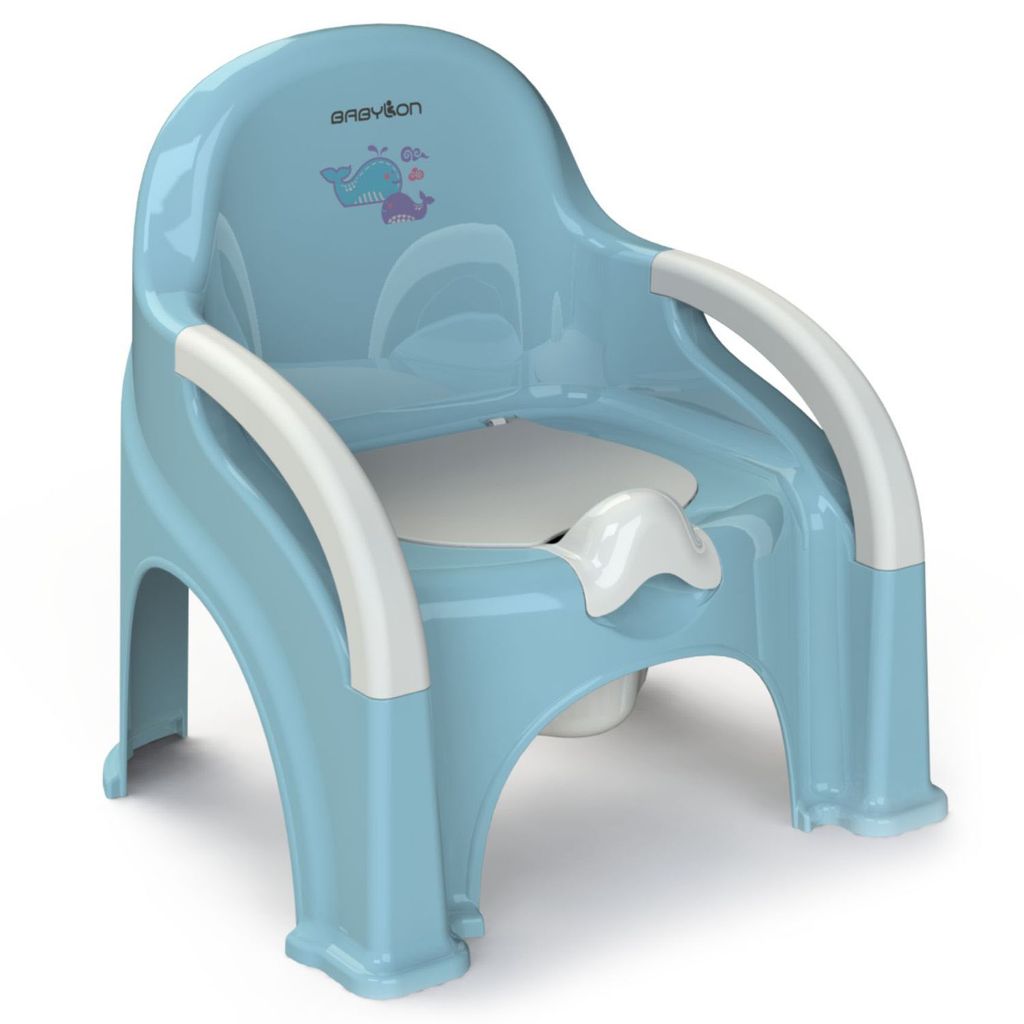 Kinderpotje mit Abdeckung, großes Nachtpot für Kinder, aus Kunststoff, blau, ab 1 Jahr