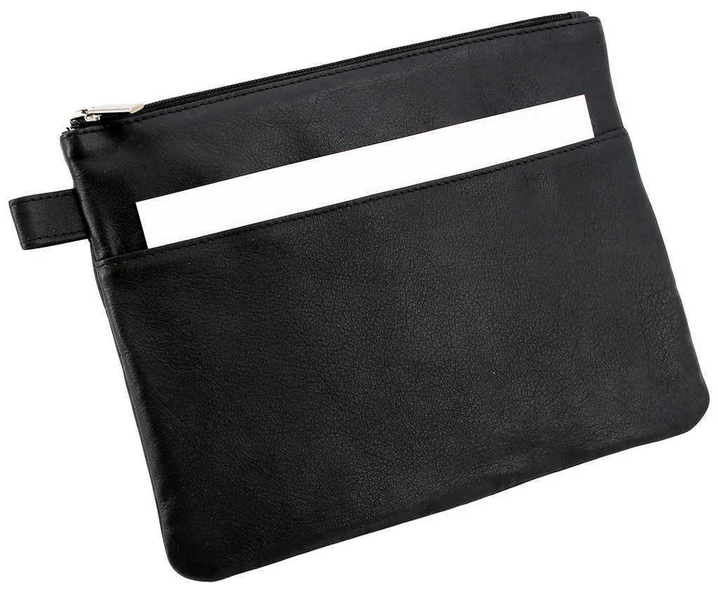 Alassio 42232 Sac réutilisable en cuir véritable noir de 25 x 19 cm