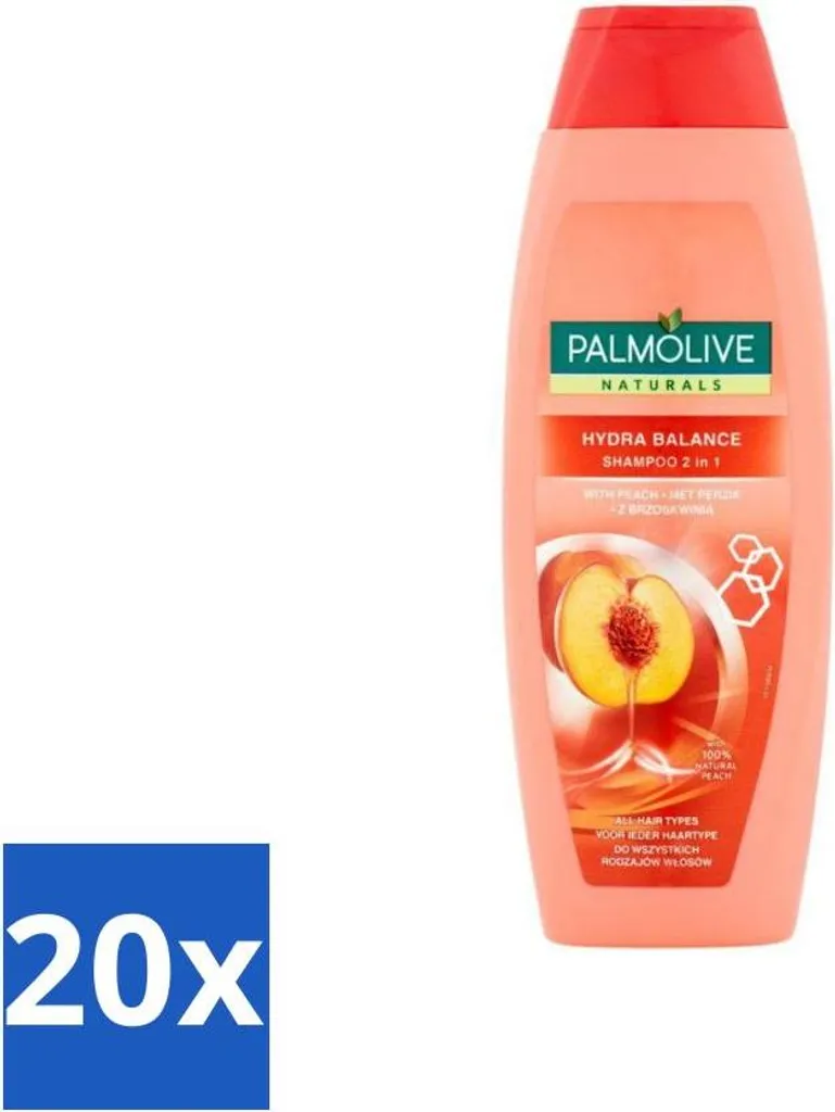 Palmolive Naturals Shampoo 2 in 1 Pesca Hydra Balance 350ml x20 Pezzi