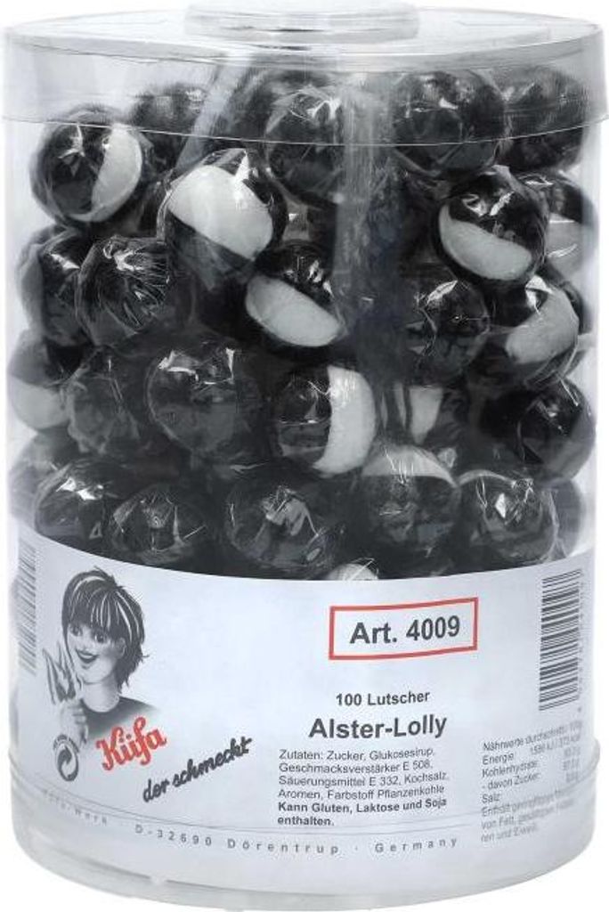 Küfa Alster Lolly Lutscher mit Lakritzgeschmack 100 Stück Produktbild 
