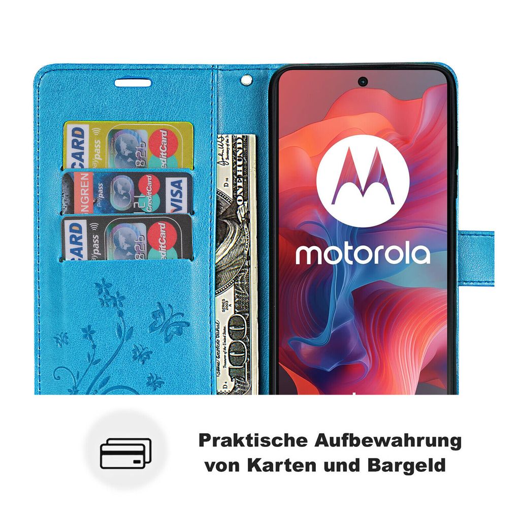 Hülle Für Moto E14/G04/G04S/G24 – Transparente Acrylhülle Mit TPU-Rahmen, Blau, Ultradünn & Kratzfest