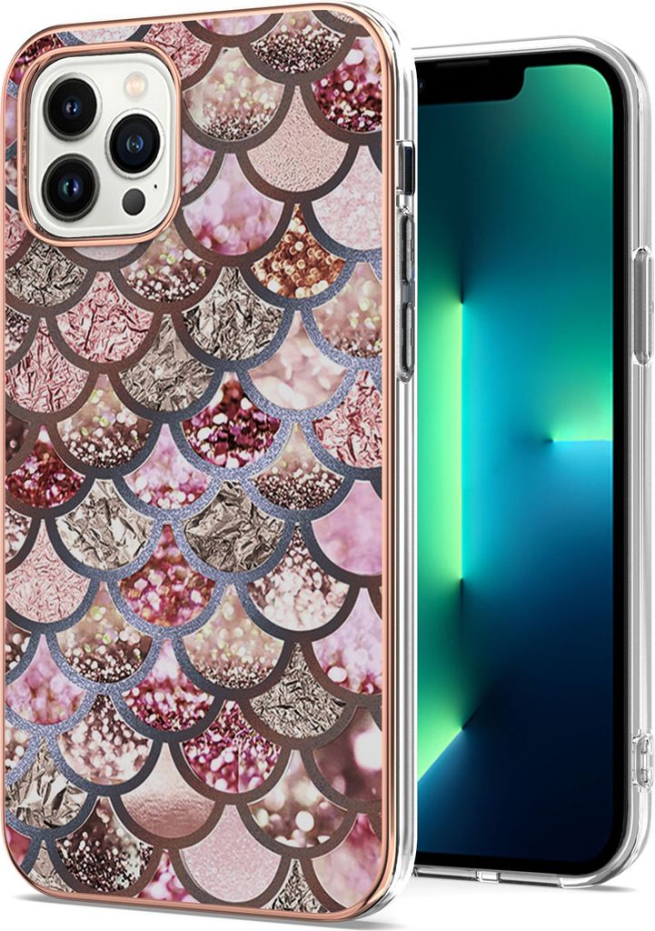 iPhone 13 Pro Max Hülle, Muster Handyhülle Weich TPU Bumper Schutzhülle für iPhone 13 Pro Max Pink