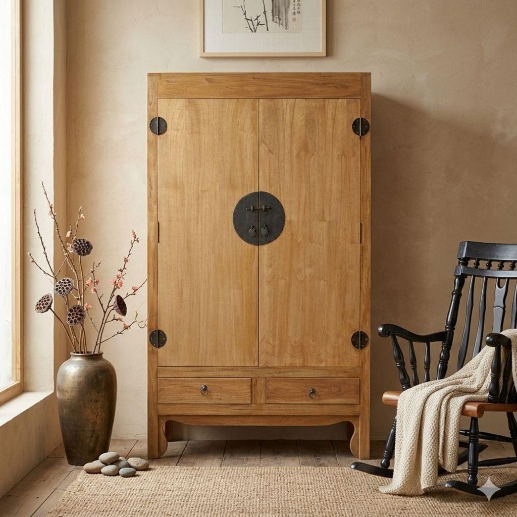Hochzeitsschrank ASIA Antik Natural ca. H175cm Mahagoni