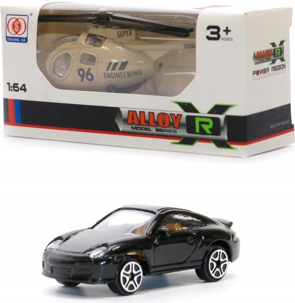 Spielzeugauto oder Helikopter Metall 7cm - Kleines Modellfahrzeug für Kinder - Zufälliges Design