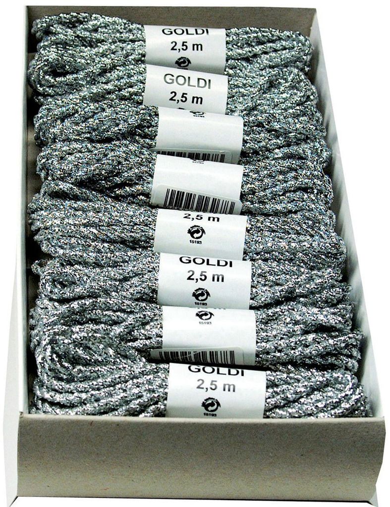 Goldina 474703051225 Weihnachtskordel - 3 mm x 2,5 m, silber