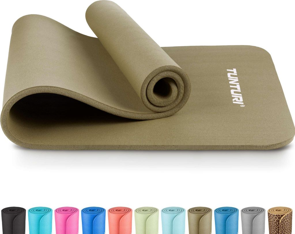 Tunturi Dicke NBRmatte 15mm - Rutschfest Gymnastikmatte - Für Yoga und Pilates - Sportmatte 180x60x1,5cm -Schadstofffrij - Besonders komfortabel -...