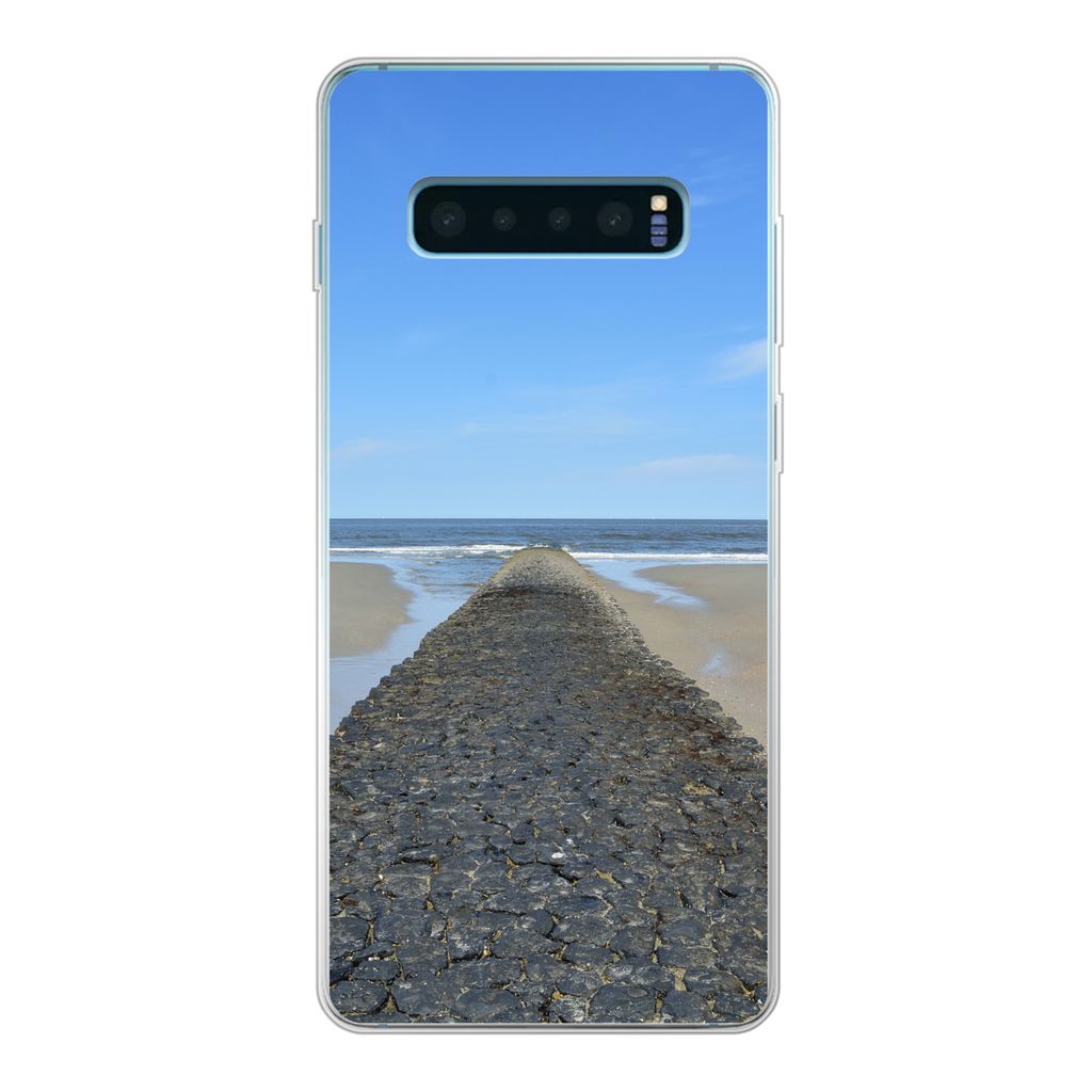 MuchoWow Handyhülle Schutzhülle Hülle für Samsung Galaxy S10 Lite Nordsee - Strand - Wasser Silikon Softcase Handy Hülle - Schutz