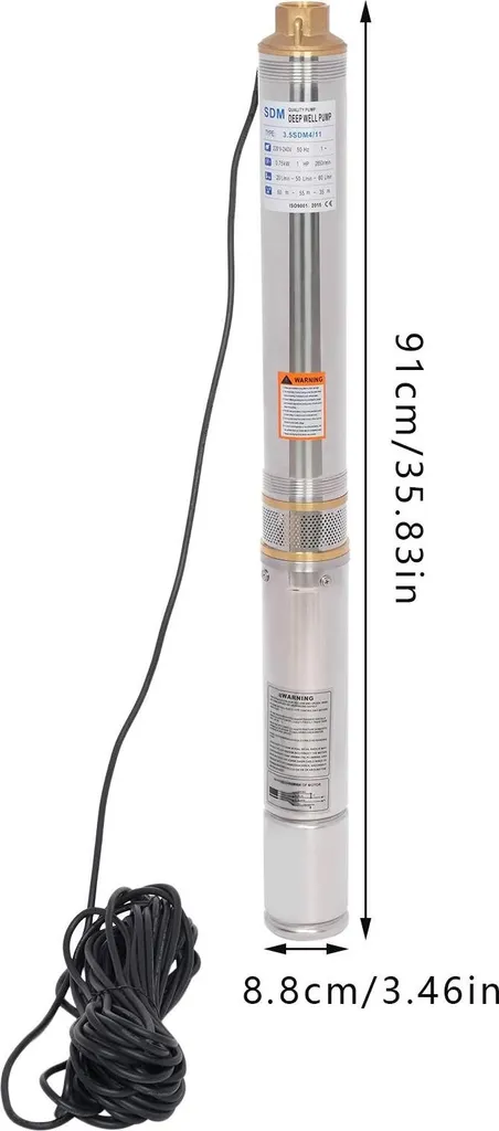Pompe de puits profond en acier inoxydable et cuivre 2850 tr/min - 4