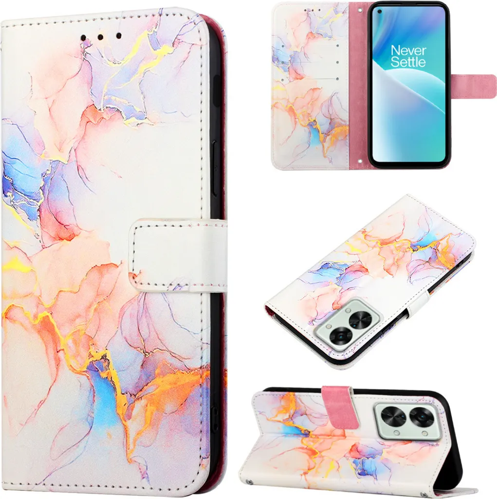 Custodia Leather Wallet OnePlus Nord 2T 5G Marble Stand Cover