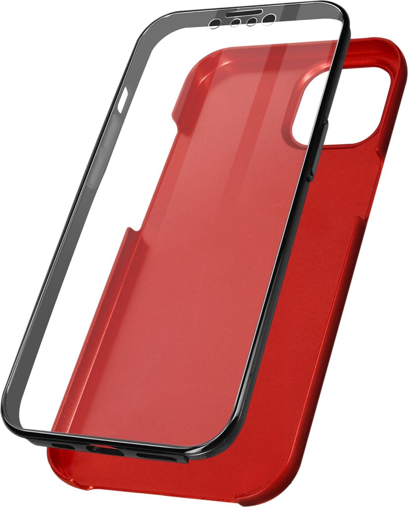 Schutzhülle für Apple iPhone 13 Pro, Vorder- + Rückseite – Rot