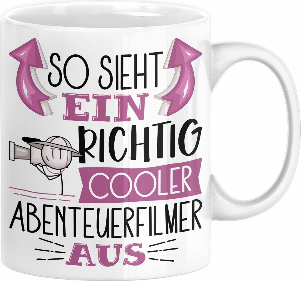 So Sieht Ein Richtig Cooler Abenteuerfilmer Aus Tasse Geschenk für Abenteuerfilmer Geburtstag Geschenkdiee (Weiß)