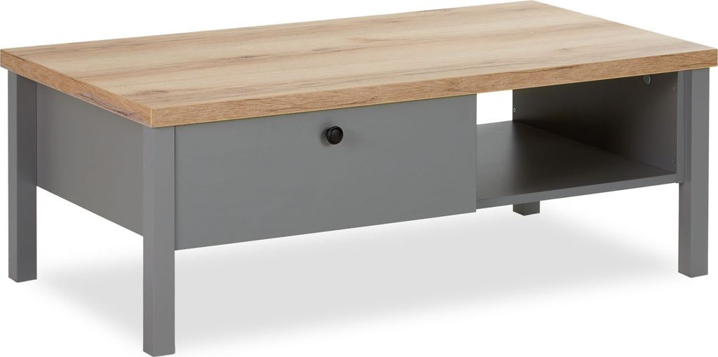 Homestyle4u Couchtisch Holz Grau Wohnzimmertisch Holztisch Sofatisch Tisch Beistelltisch Stauraum