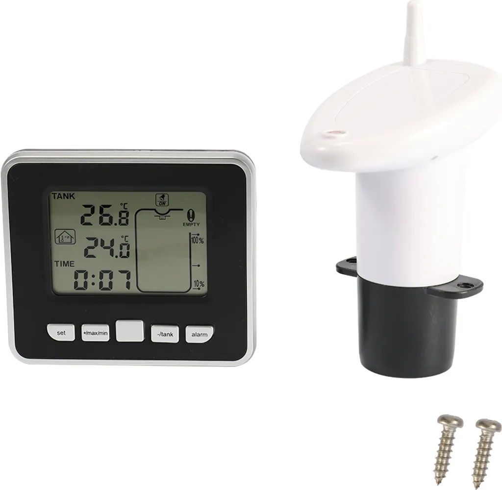 Misuratore Livello Liquidi Ultrasuoni Digitale LCD - Sensore Wireless IP65