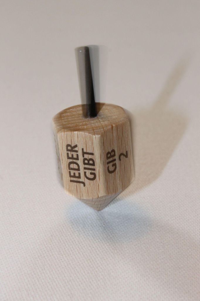 Holzspielzeug Kreisel "Nimm-Gib" Höhe 3,5cm NEU Produktbild 