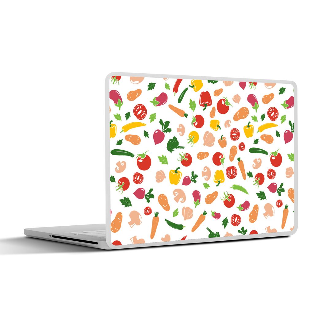 MuchoWow Laptop Aufkleber Sticker Cover Gemüse - Regenbogen - Vegan - Muster 32.5x23.5 cm - Sticker für Laptop - Selbstklebend