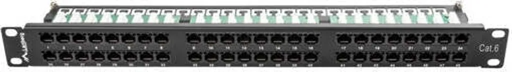 Patch Panel 1U 48 Ports Cat6 Lanberg PPU6-1048-B Rackable 19''