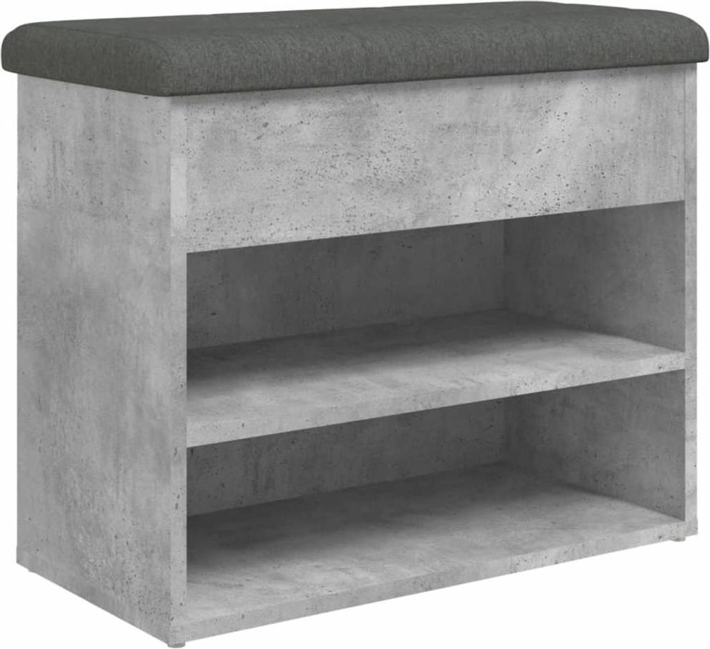 vidaXL Lavica na topánky betónová sivá 62x32x50 cm materiál Obrázok produktu 