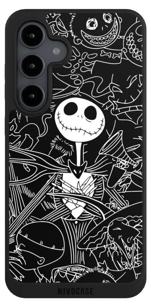 NIVOCASE Handyhülle für Samsung Galaxy S24 FE 5G Hülle NIVOpure Case Schwarz Disney Halloween Nightmare Before Christmas