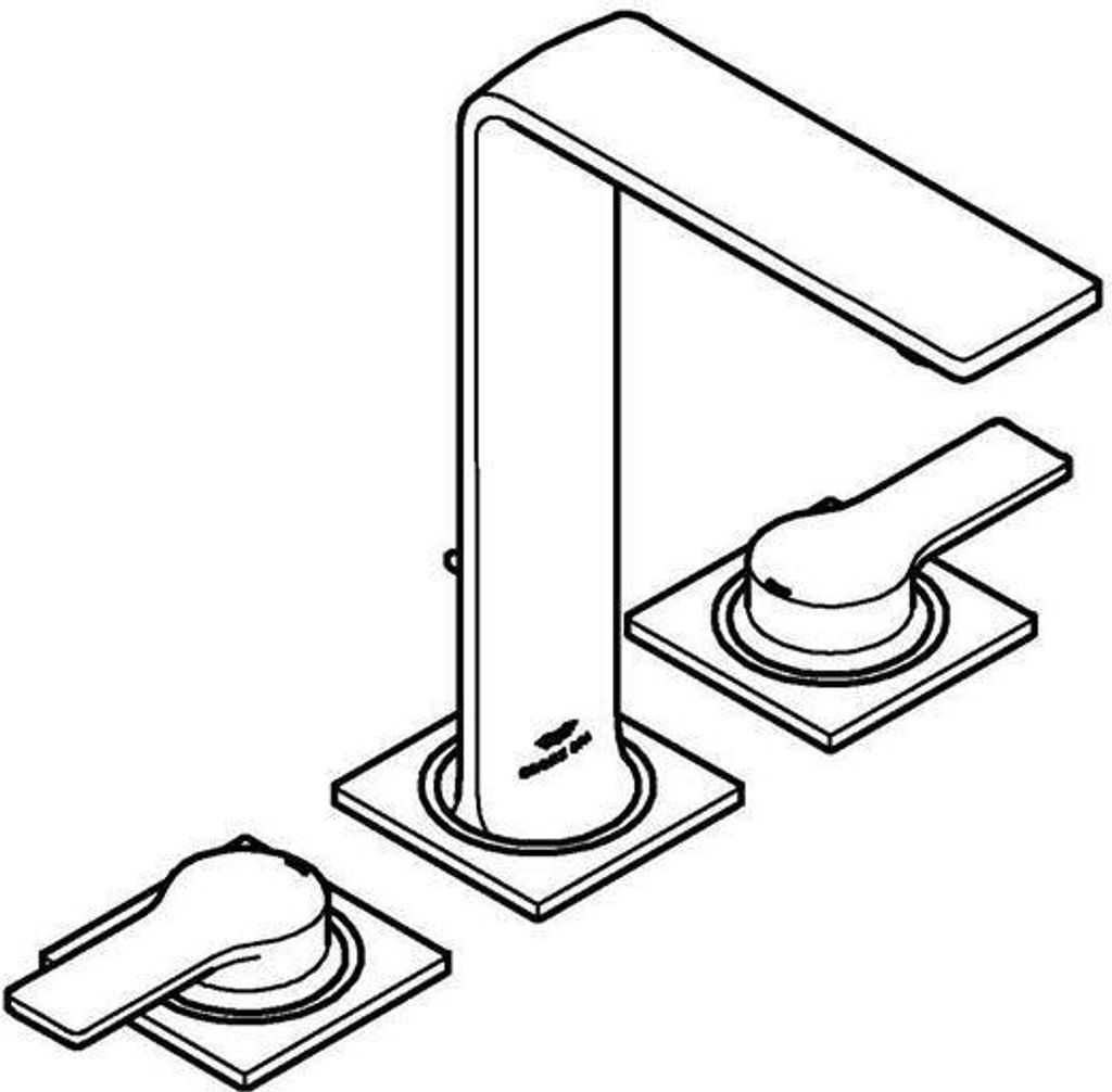 Grohe Allure 3-Loch Waschtischbatterie, Ausladung 143mm, Zugstangen-Ablaufgarnitur, 20188DL1