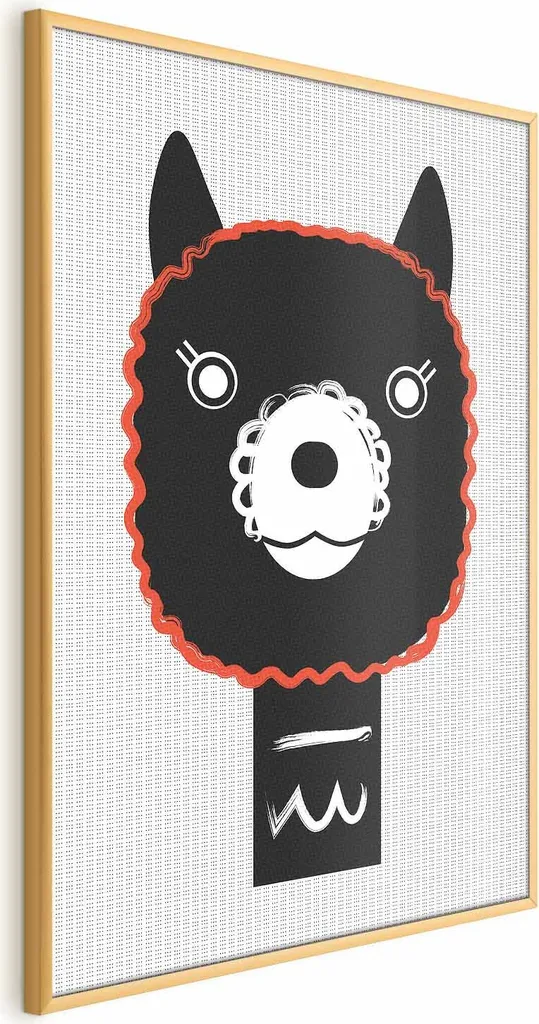 Poster Cameretta Alpaca 40x60 con Cornice Oro | Regalo Originale