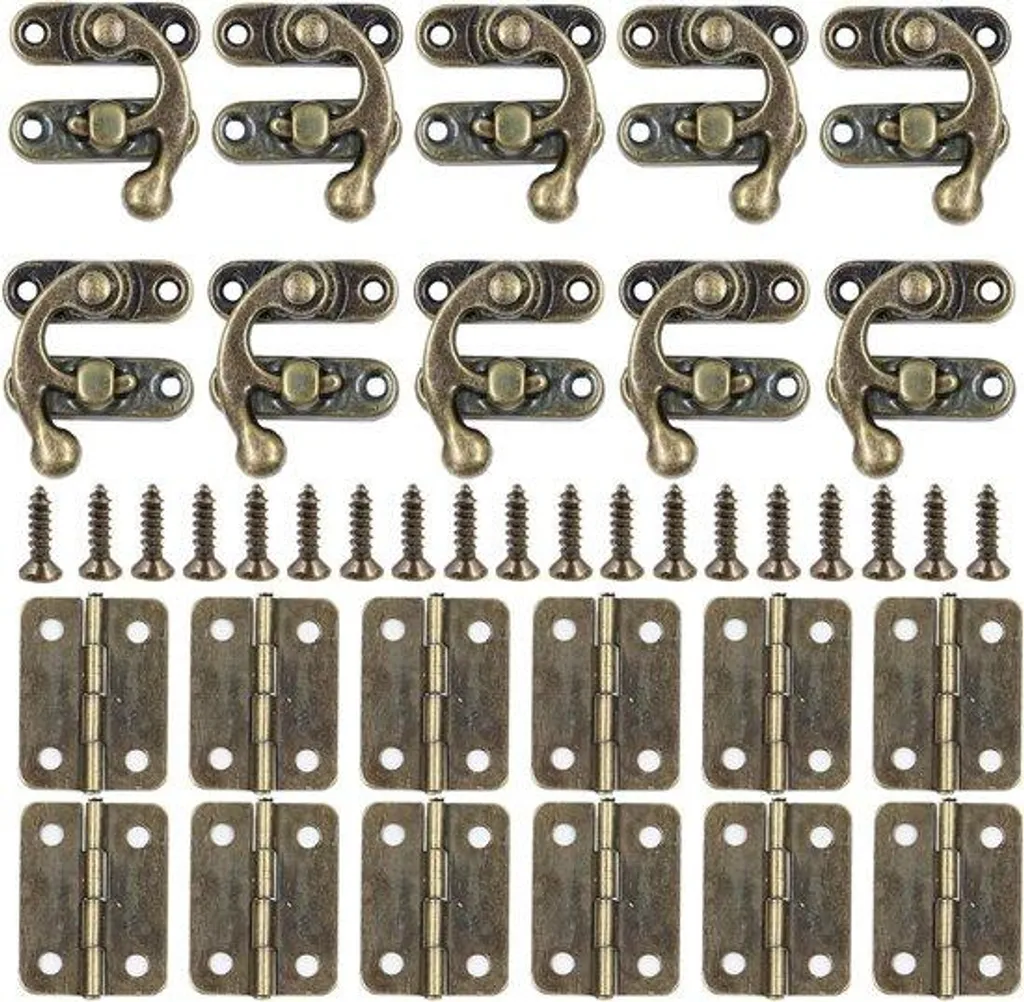 Kit Restauration de Coffret : Serrure à Crochet et Charnières Rétro