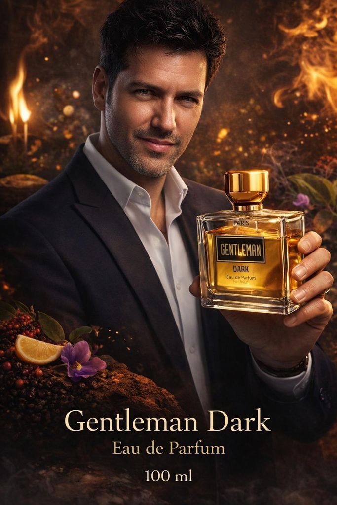 Französisches Herrenparfüm - Gentleman Dark - Kräftig würziges Eau de Parfum - mit italienischer Bergamotte - Amber - hält den ganzen Tag.