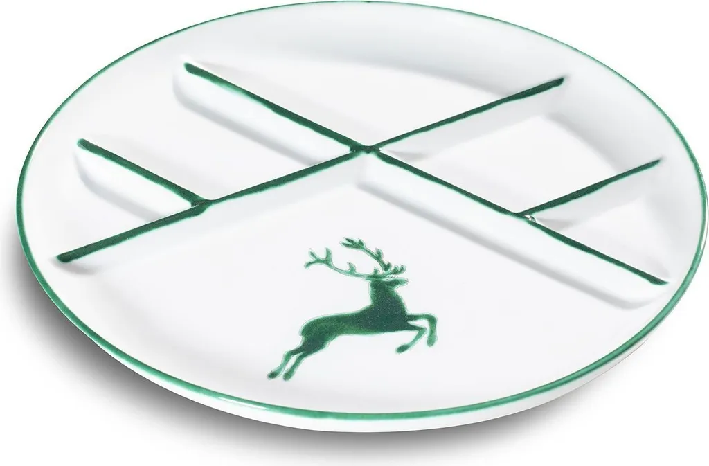Assiette à fondue Cerf Vert Gmundner Keramik pour soirées hivernales