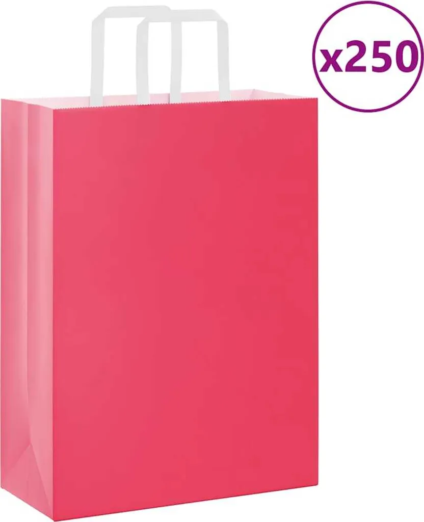 Shopper Carta Rosa 26x12x35 cm - Confezione 250 Pezzi per Eventi e Gift