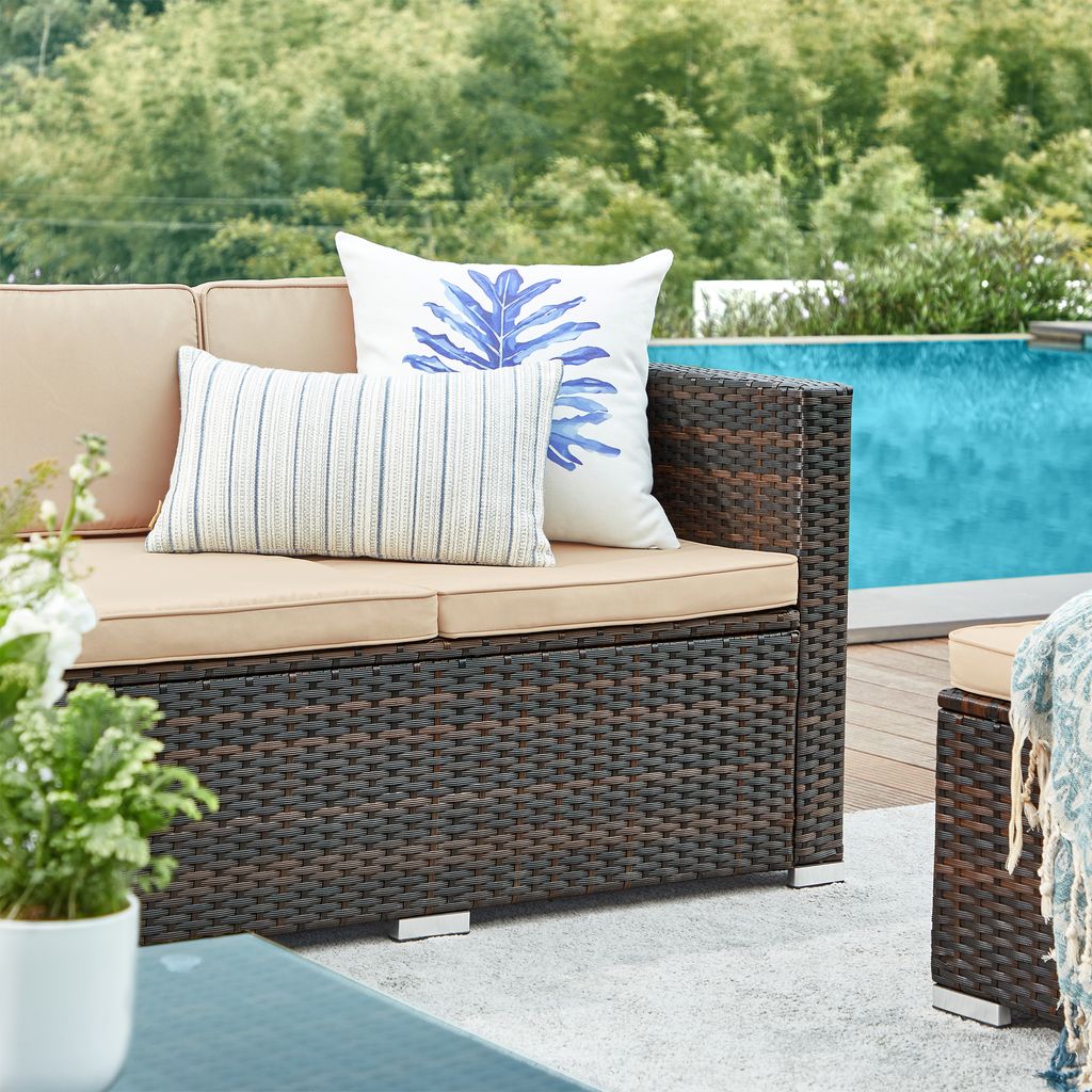 SONGMICS (5-tlg) Gartenlounge-Set, Tisch, Fußhocker und Produktbild 6