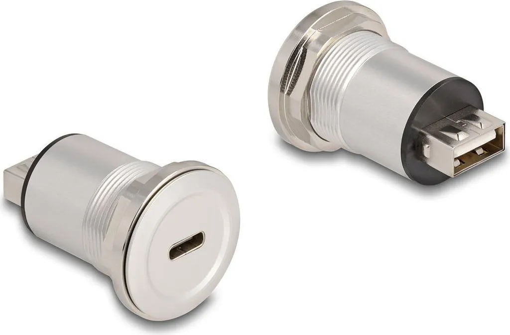 Prise de Panneau USB 2.0 Type-C vers A Femelle en Aluminium pour Châssis