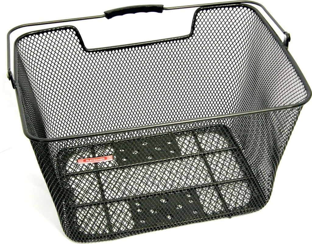 Grand panier vélo 40x31x22cm noir à mailles serrées système Pletscher