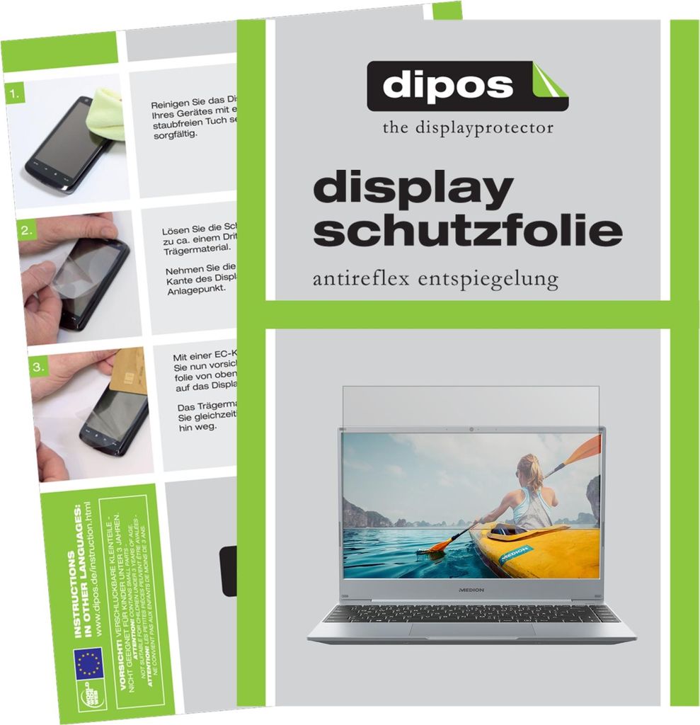 2x Schutzfolie für Medion Akoya E15302 matt Displayschutzfolie Folie Display Schutz dipos