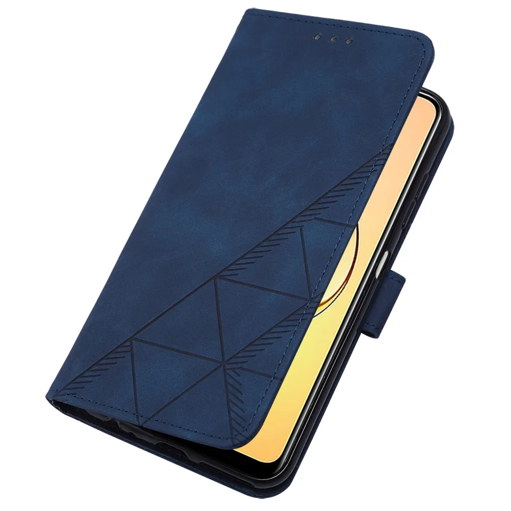 Cover Portafoglio Con Farfalla In Rilievo Per Realme (modello Sdf54566441) | Custodia In Pelle PU Con Slot Carte E Supporto, Blu - 2